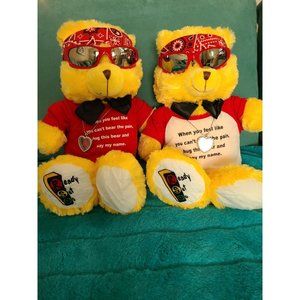 Ready Set Go Comfort 16" Bear With Heart Locket & Inspirational T-Shirt for Loss